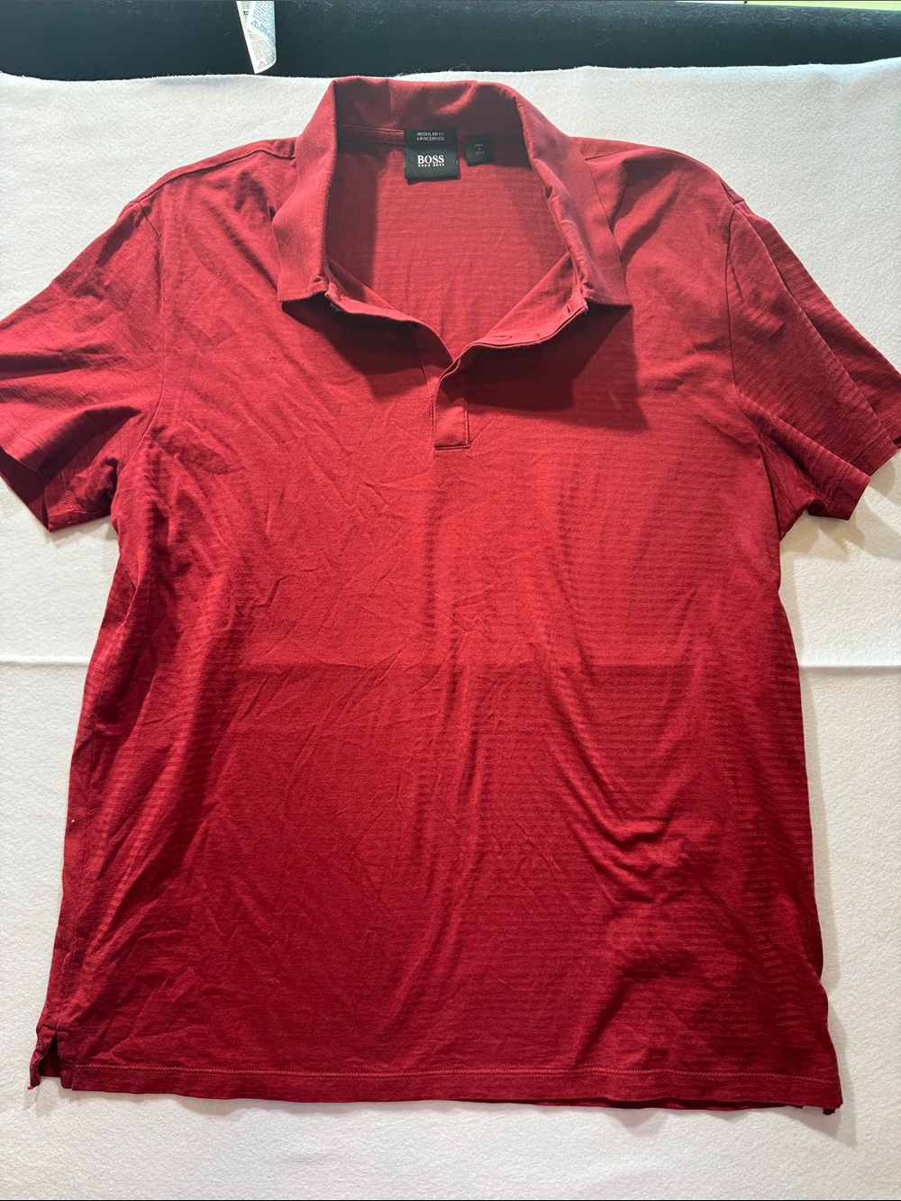 BOSS Men's‎ Deep Red Short-Sleeve Polo